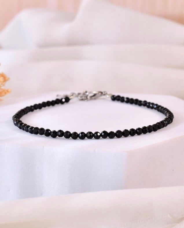 Black obsidian anklet