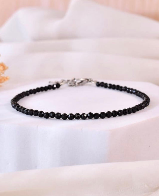 Black obsidian anklet