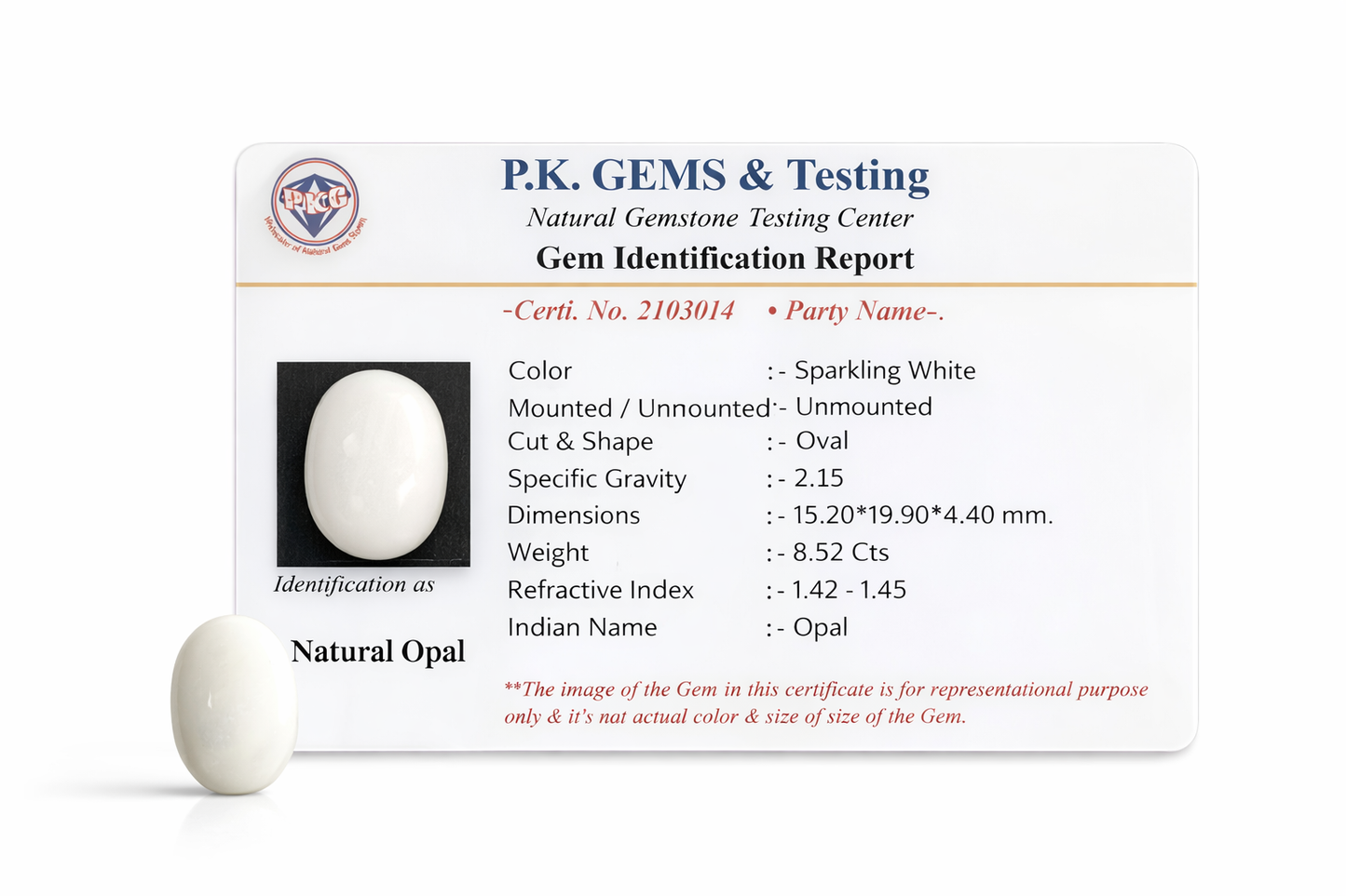 Opal Gemstone (8.52 carat)