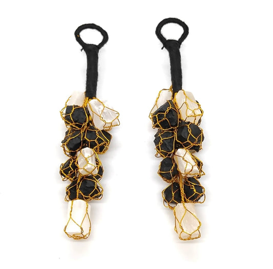 Selenite and Black tourmaline