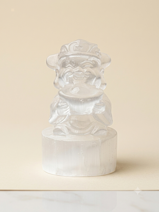 GOD OF WEALTH SELENITE CRYSTAL