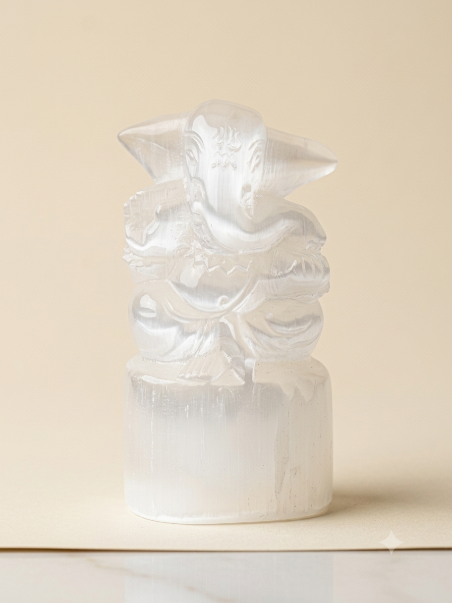 GANESH JI SELENITE CRYSTAL